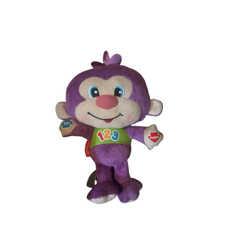 Fisher Price Laugh & Learn Learning Opposites‎ Monkey Plush Stuffed Purple Toy B
